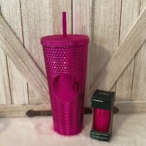 COPY - Starbucks 2022 Christmas Metallic Sangria Studded Tumbler w/Ornament Key…